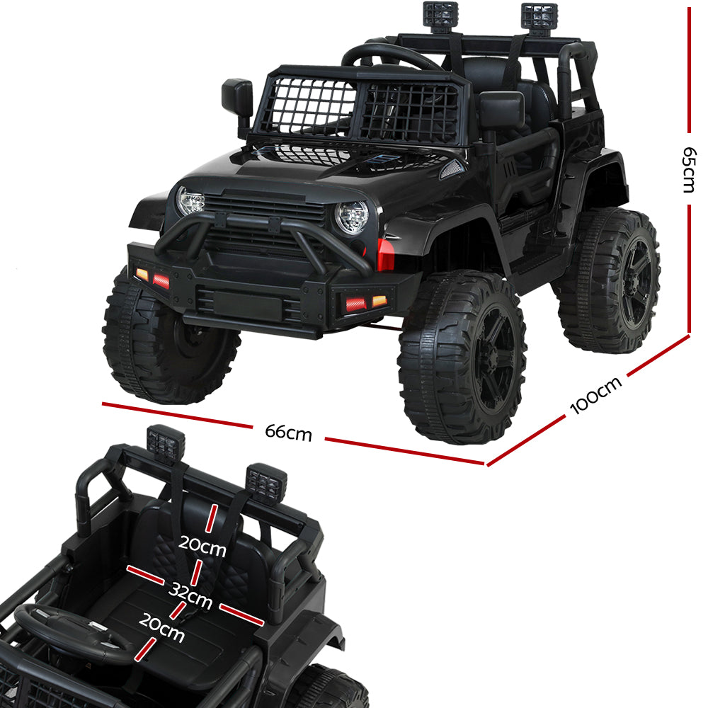 NNEDSZ Kids Ride On Car Electric 12V Car Toys Jeep Battery Remote Control Black