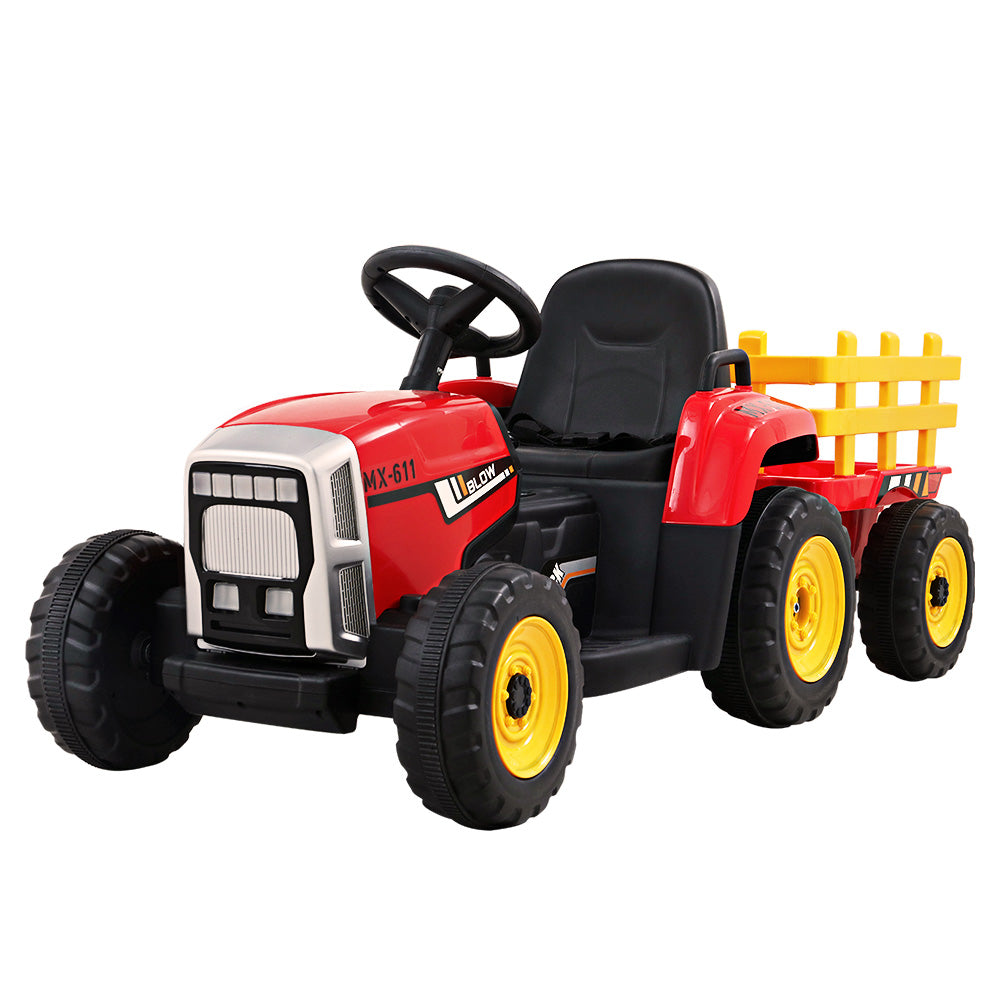 NNEDSZ Ride On Car Tractor Toy Kids Electric Cars 12V Battery Child Toddlers Red