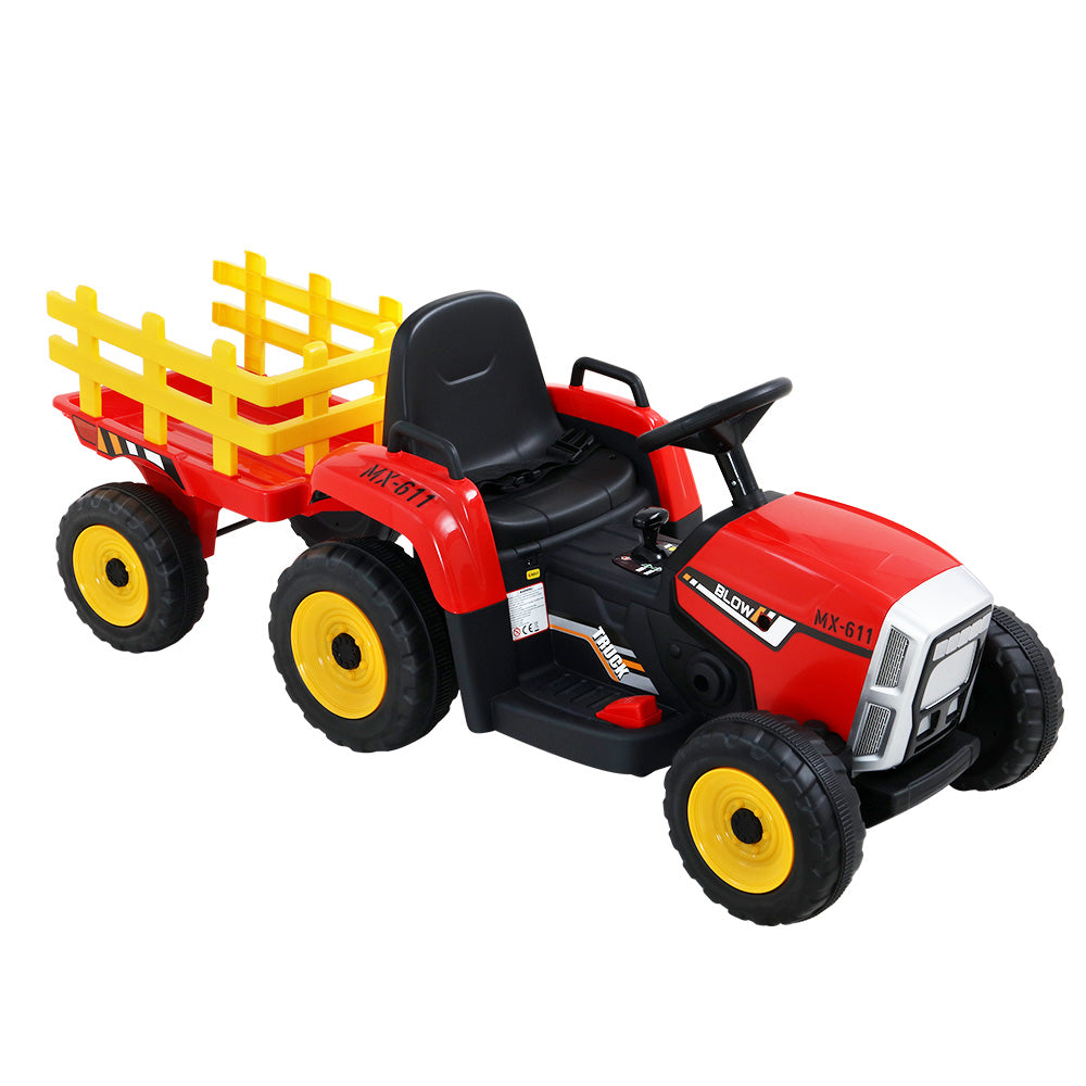 NNEDSZ Ride On Car Tractor Toy Kids Electric Cars 12V Battery Child Toddlers Red